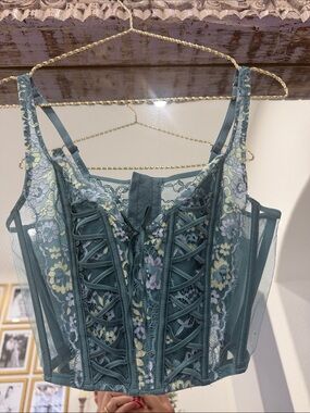 Victoria's Secret Teal Lace Corset Top